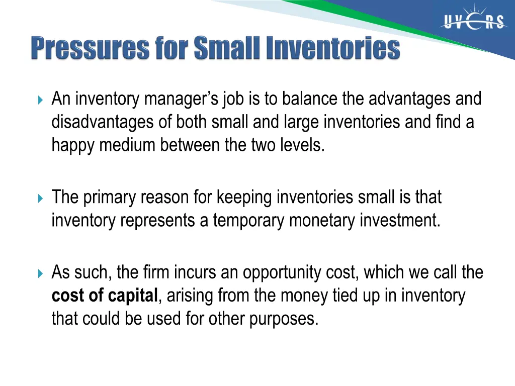 an inventory manager s job is to balance