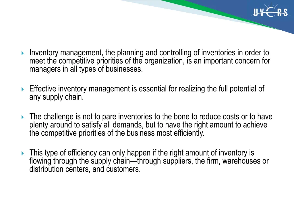 inventory management the planning and controlling