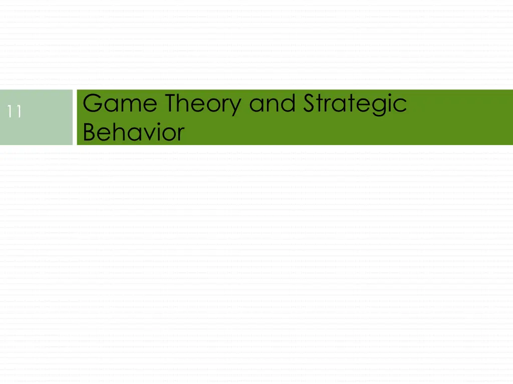 game theory and strategic behavior