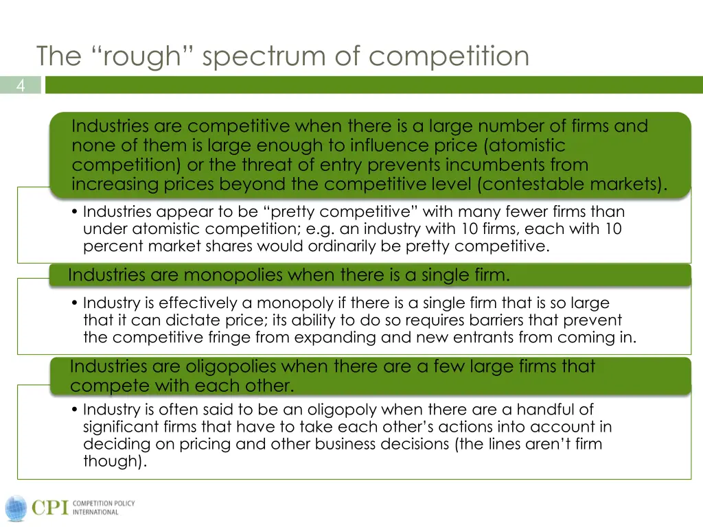 the rough spectrum of competition