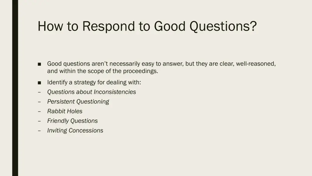 how to respond to good questions