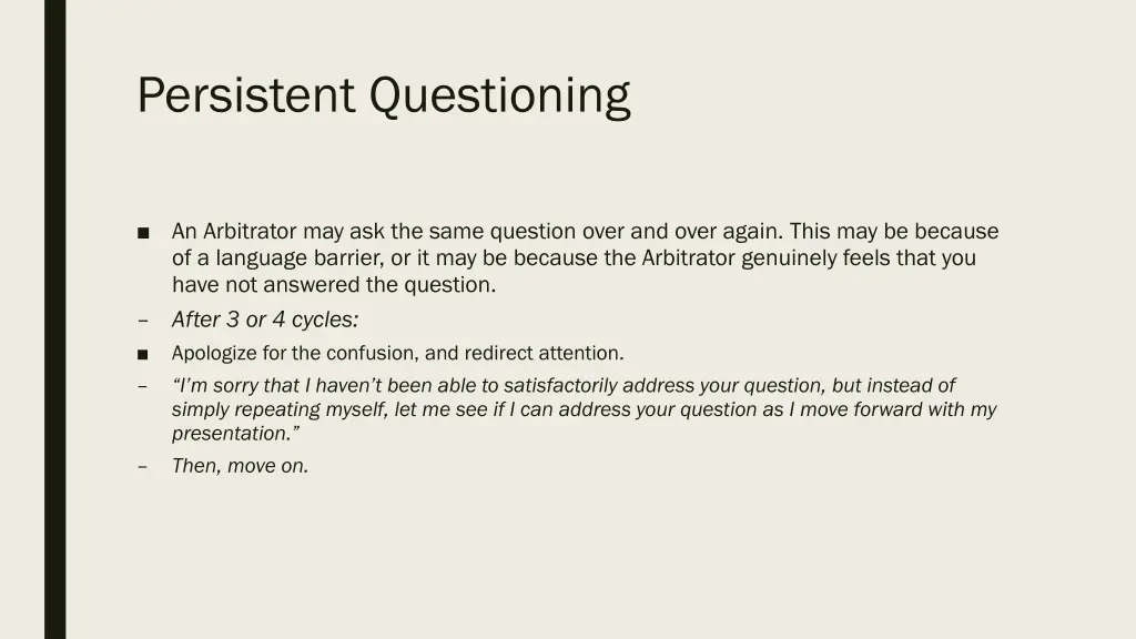 persistent questioning