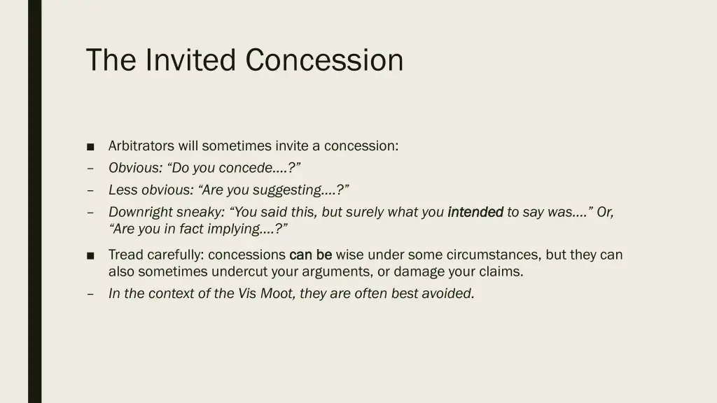 the invited concession