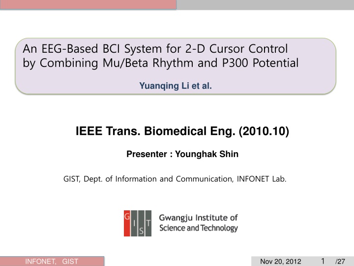 an eeg based bci system for 2 d cursor control