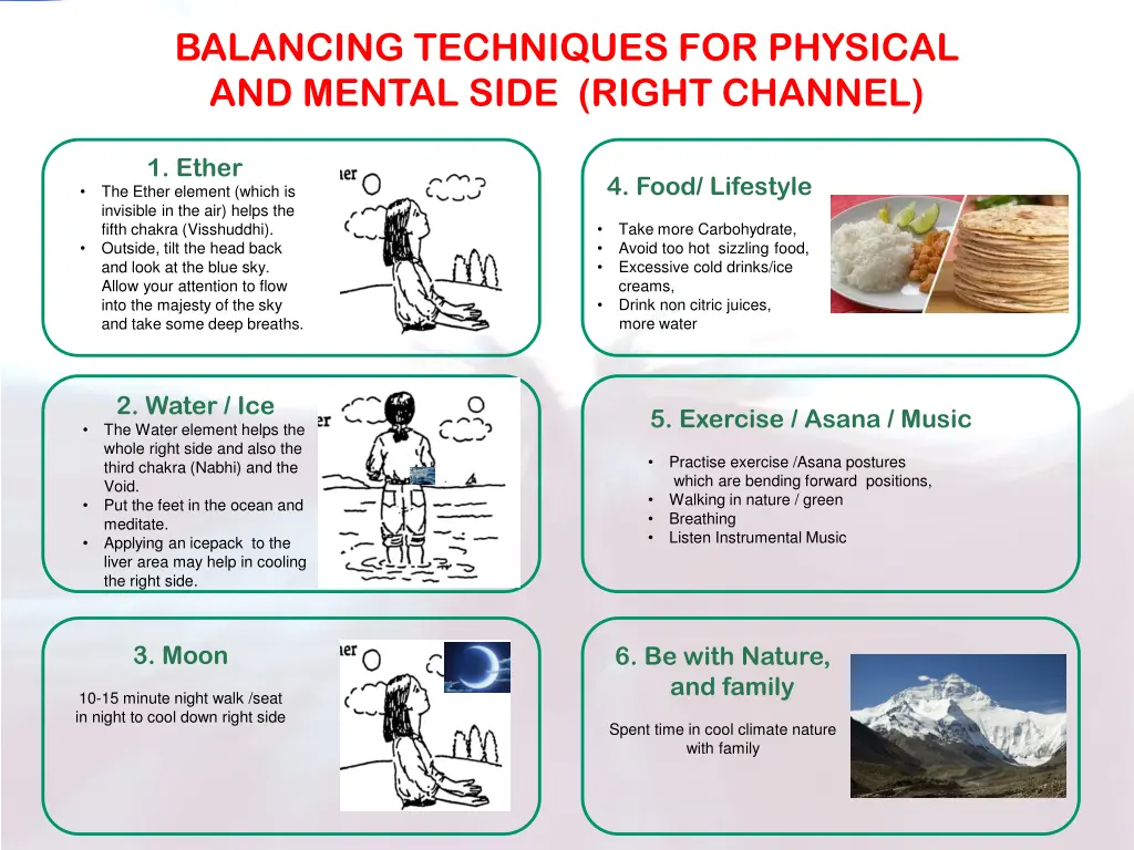 balancing techniques for physical and mental side