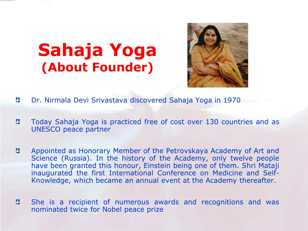 sahaja yoga about founder