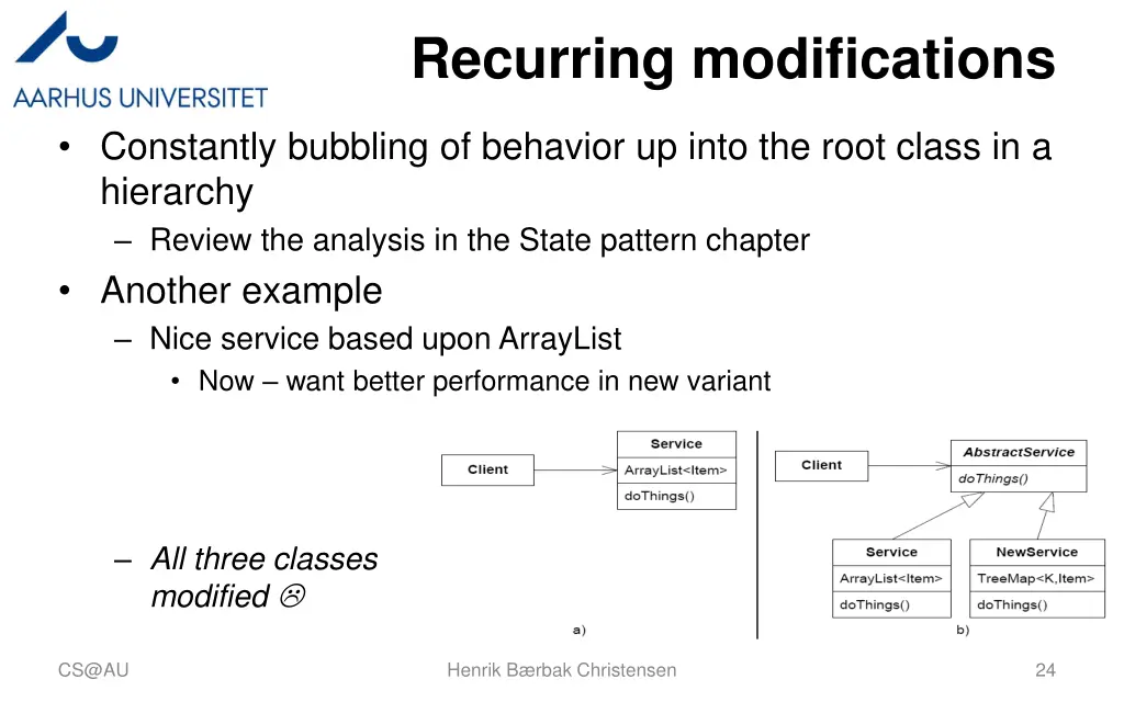 recurring modifications