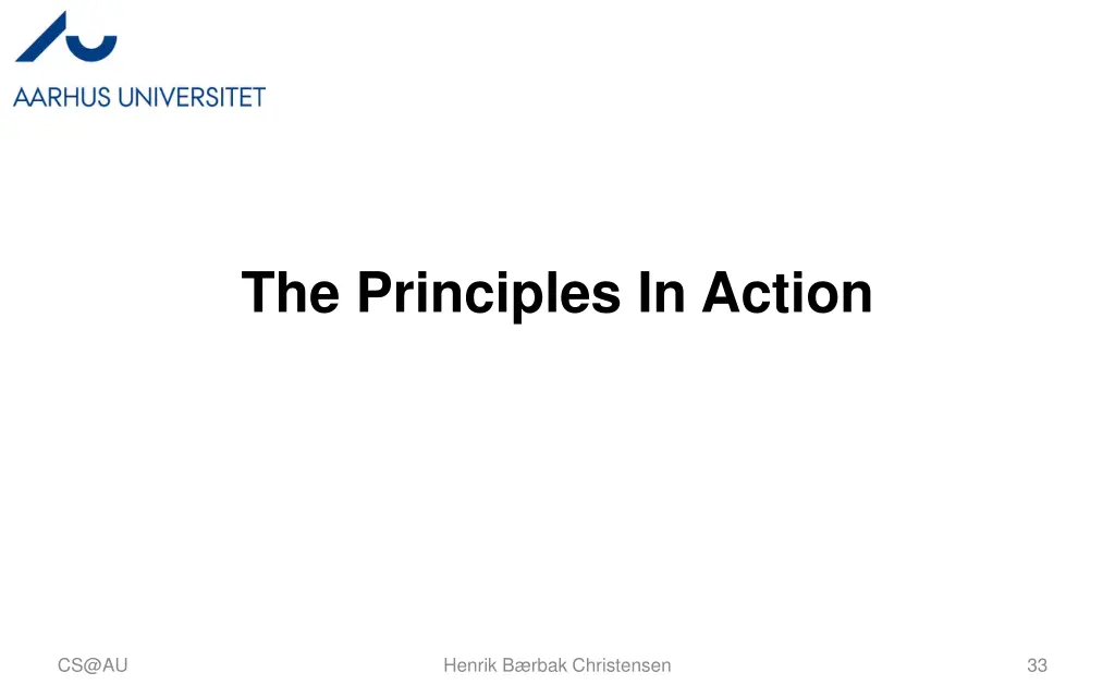 the principles in action