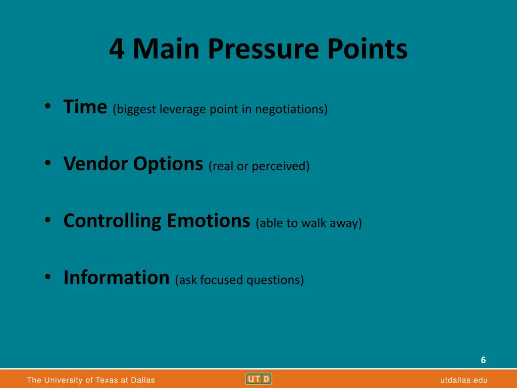 4 main pressure points