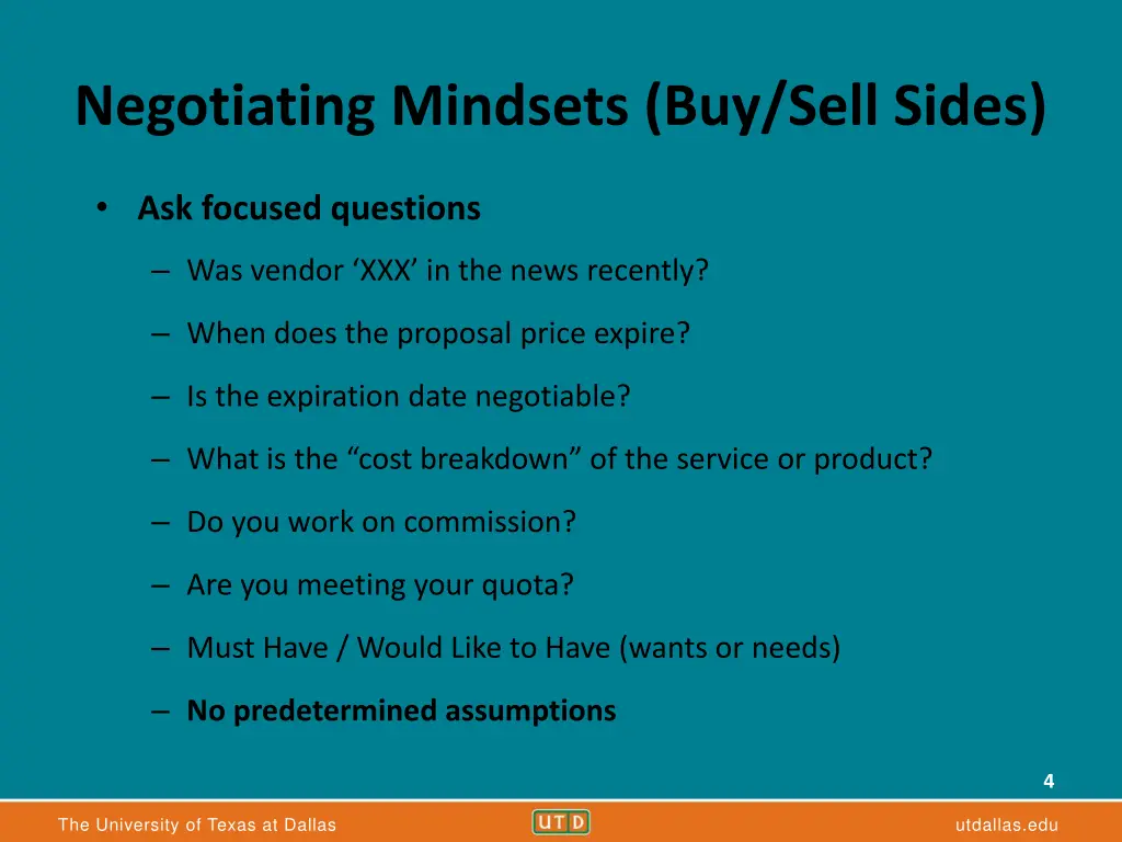 negotiating mindsets buy sell sides