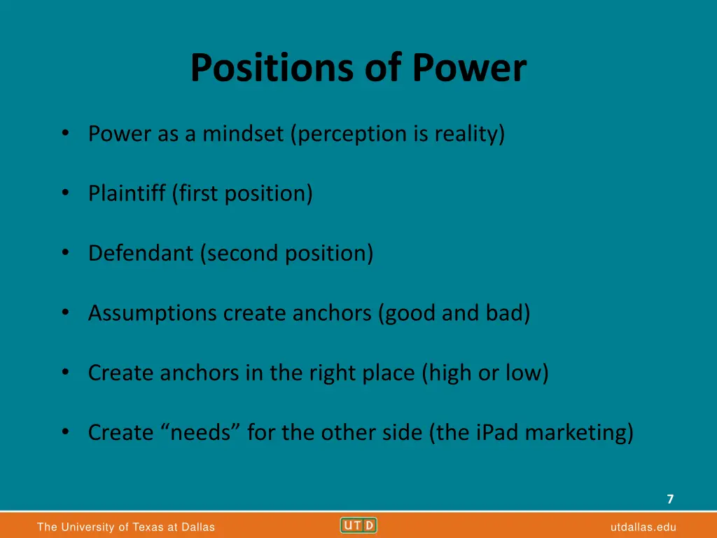 positions of power