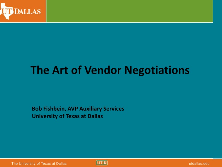 the art of vendor negotiations