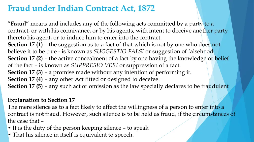 fraud under indian contract act 1872