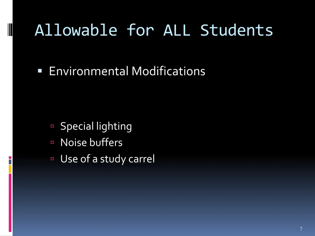 allowable for all students 2