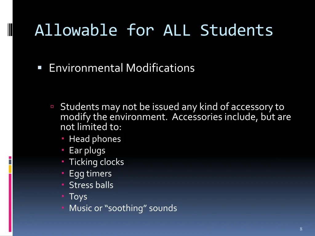 allowable for all students 3