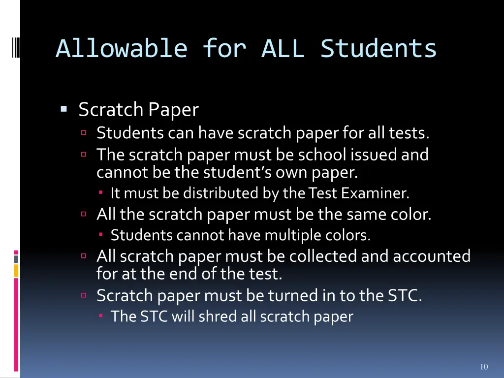 allowable for all students 5