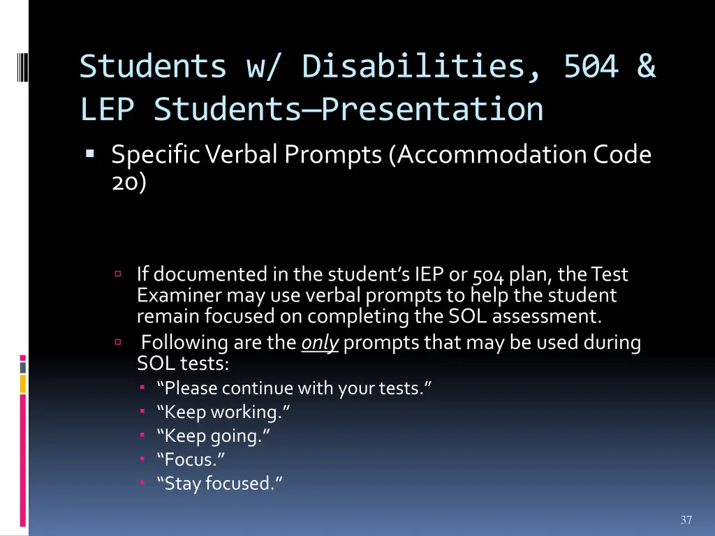 students w disabilities 504 lep students 19