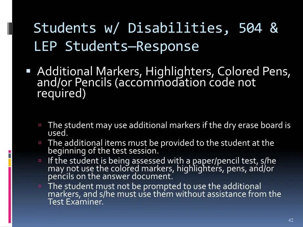 students w disabilities 504 lep students response 1