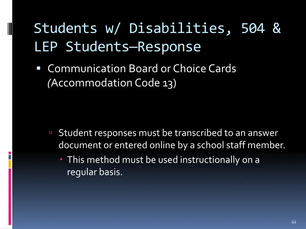 students w disabilities 504 lep students response 3