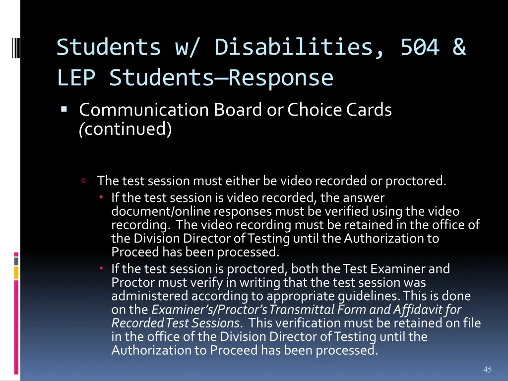 students w disabilities 504 lep students response 4