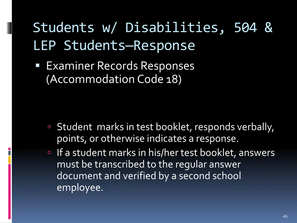 students w disabilities 504 lep students response 5