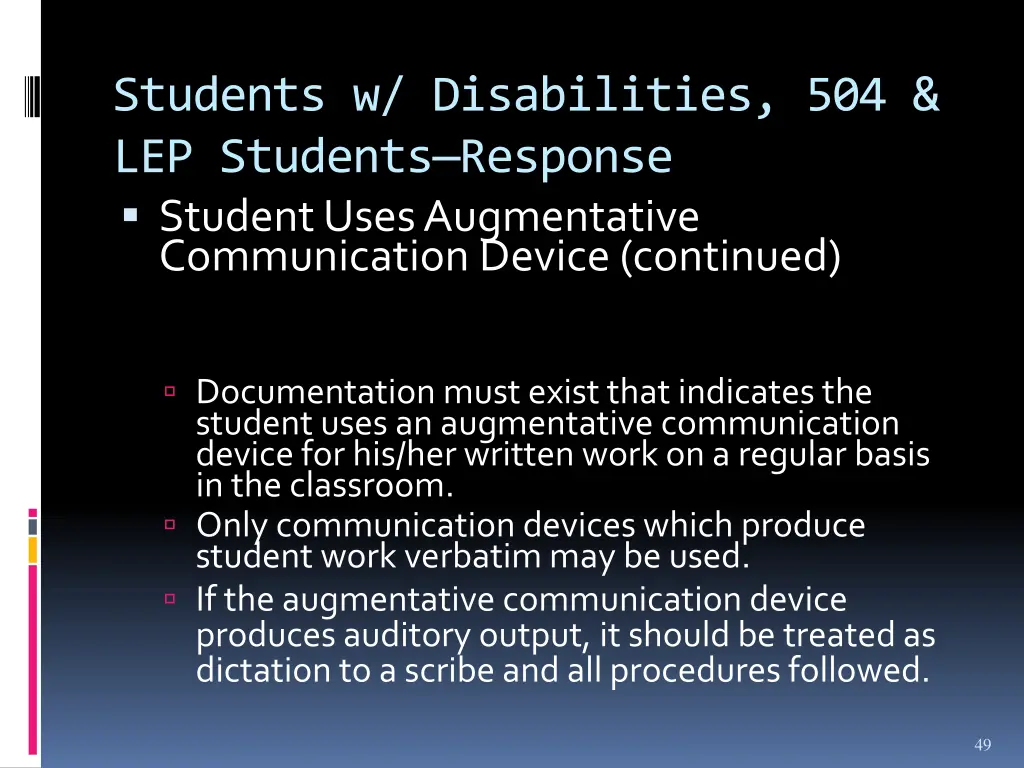 students w disabilities 504 lep students response 8