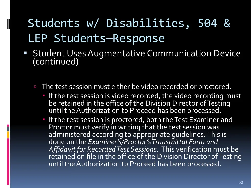 students w disabilities 504 lep students response 9