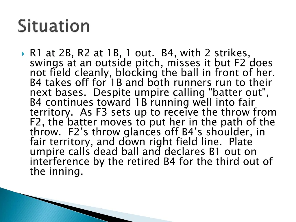 r1 at 2b r2 at 1b 1 out b4 with 2 strikes swings