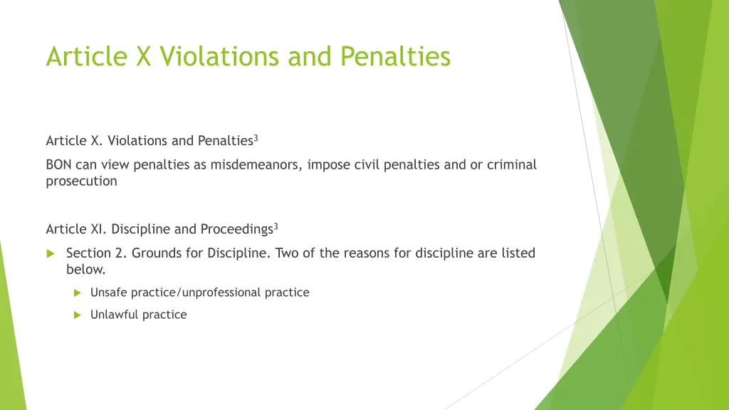 article x violations and penalties