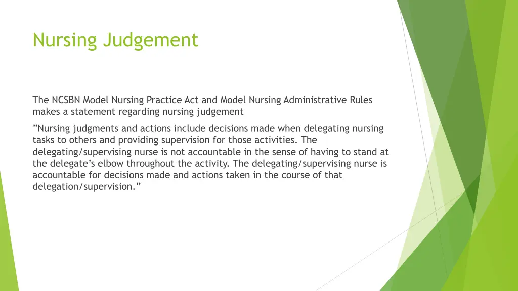 nursing judgement