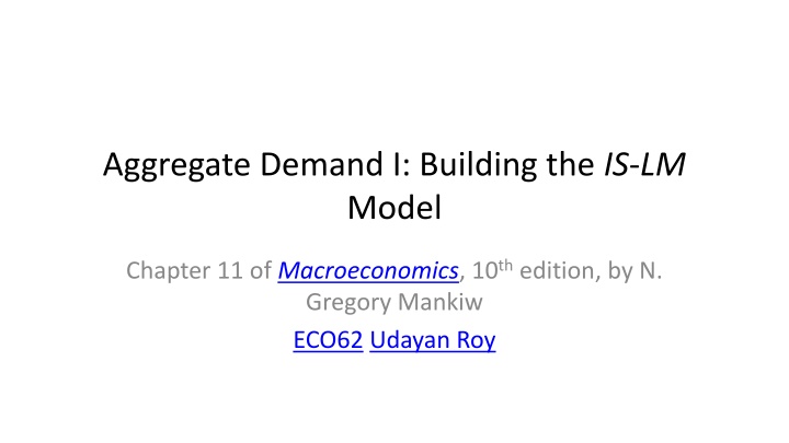 aggregate demand i building the is lm model