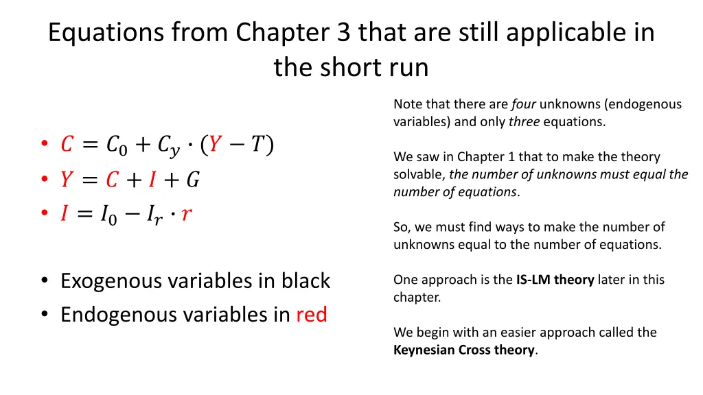 equations from chapter 3 that are still