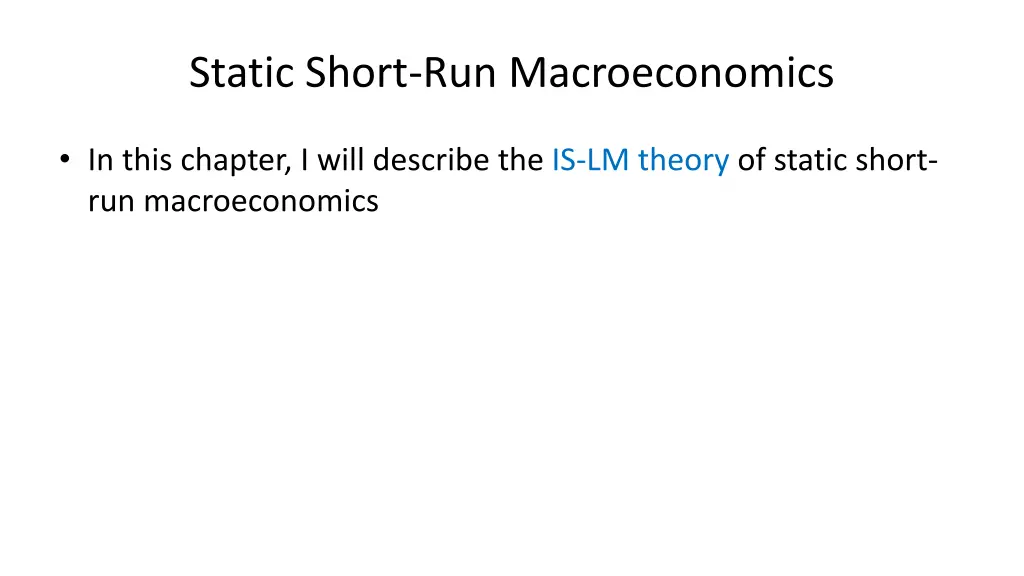 static short run macroeconomics