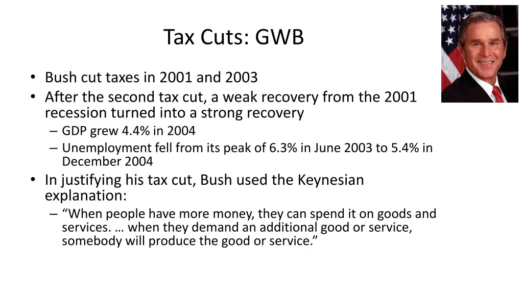 tax cuts gwb