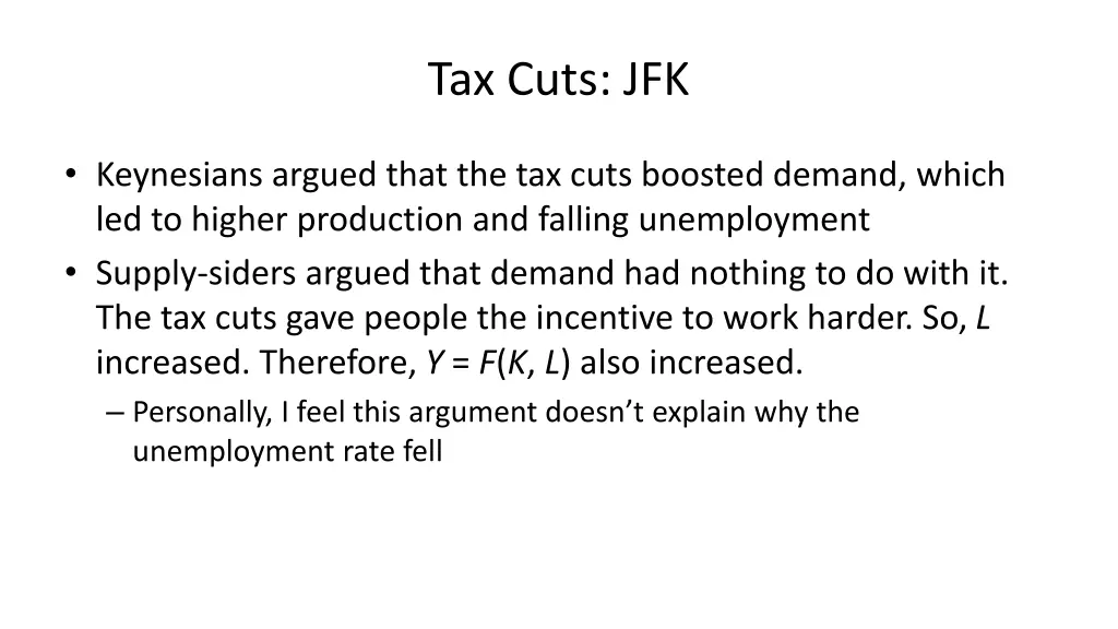 tax cuts jfk 1