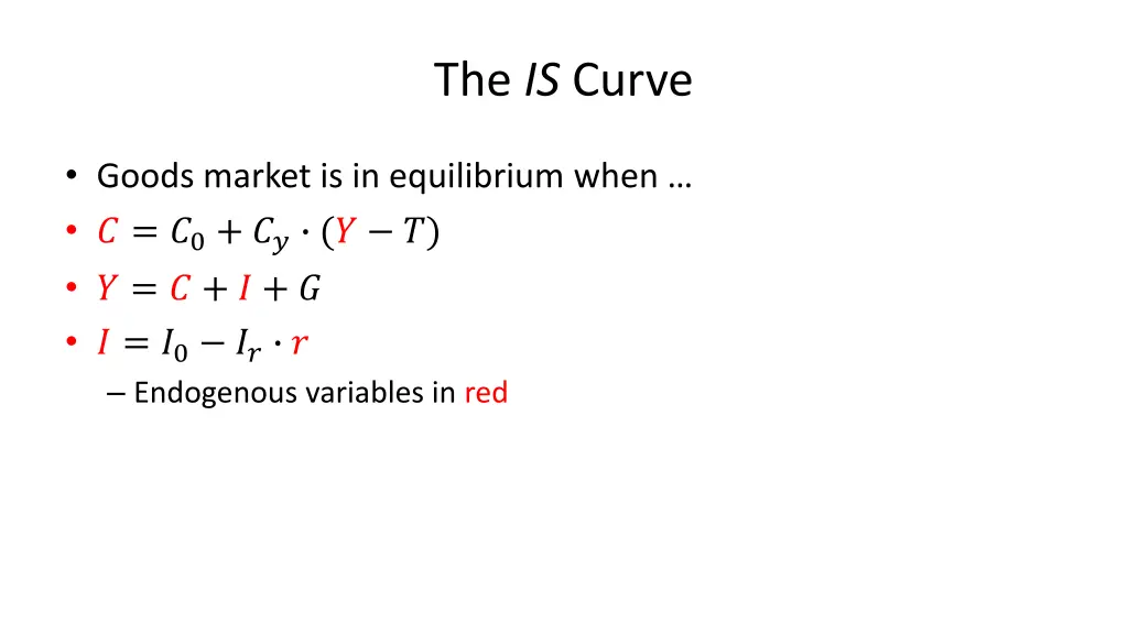 the is curve