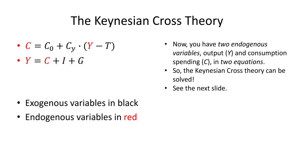 the keynesian cross theory 1