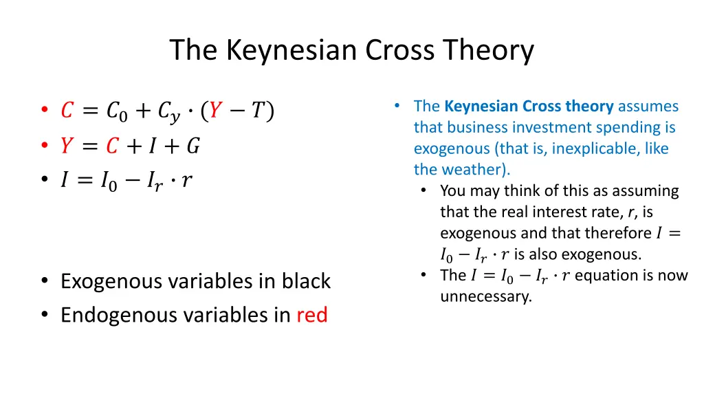 the keynesian cross theory