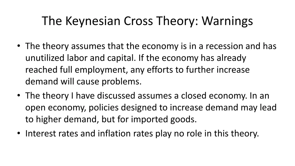 the keynesian cross theory warnings