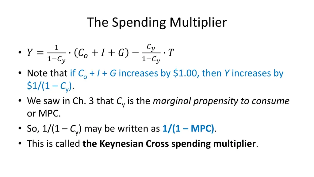 the spending multiplier