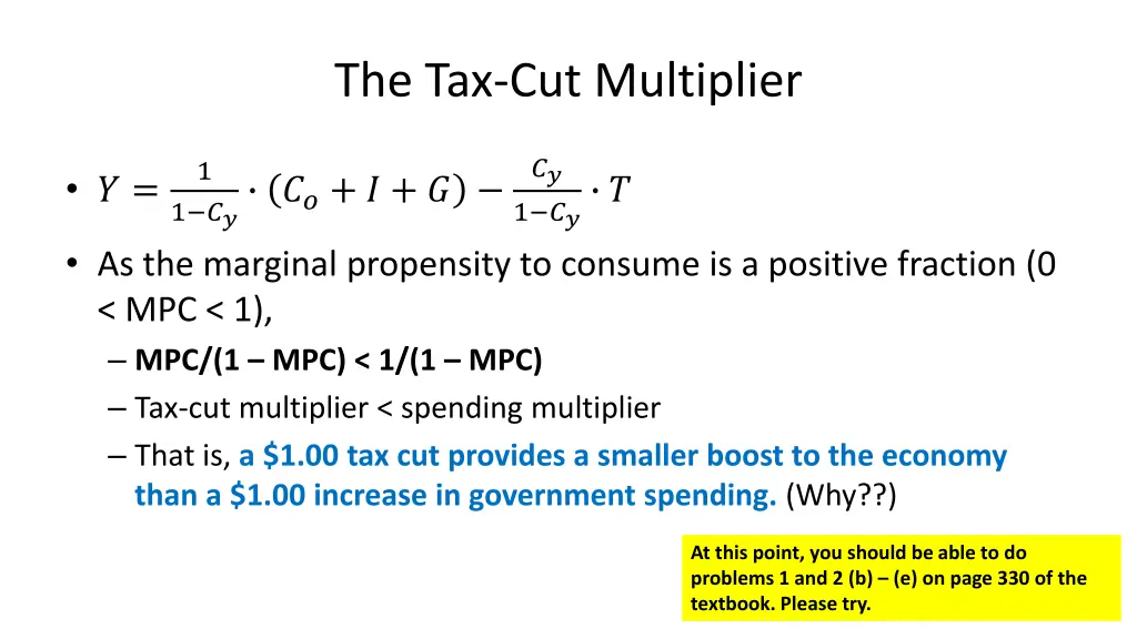 the tax cut multiplier 1