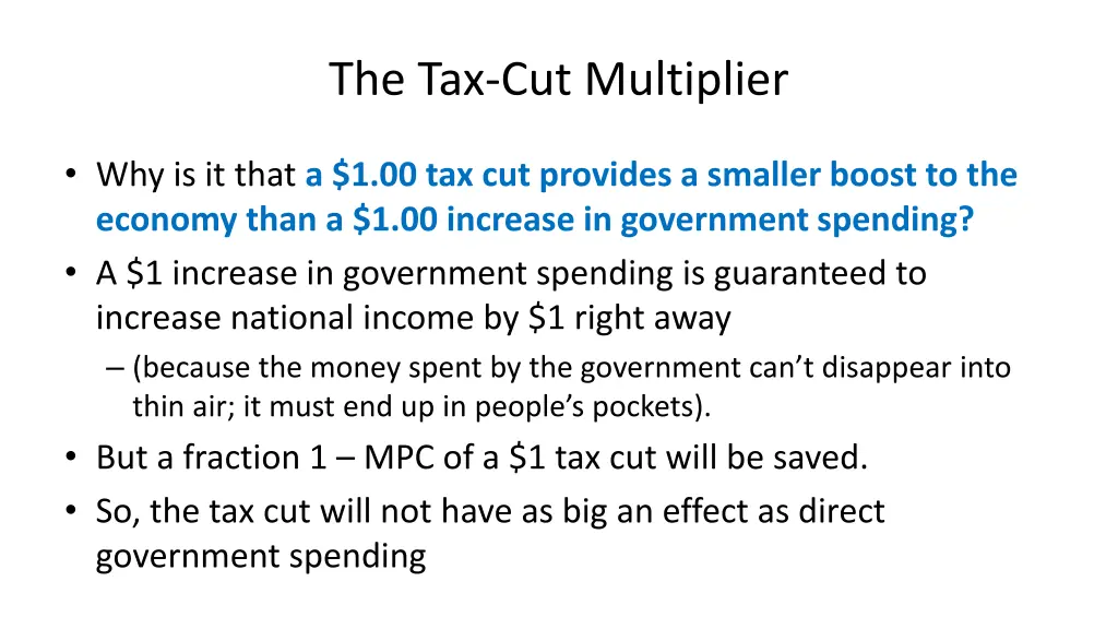 the tax cut multiplier 2