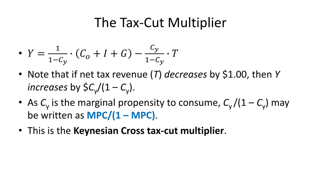 the tax cut multiplier