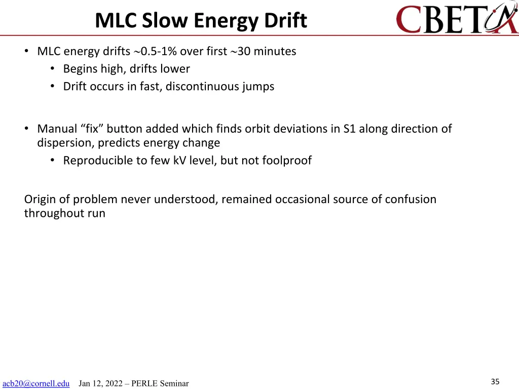 mlc slow energy drift