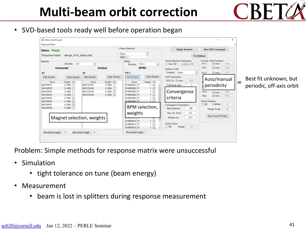 multi beam orbit correction