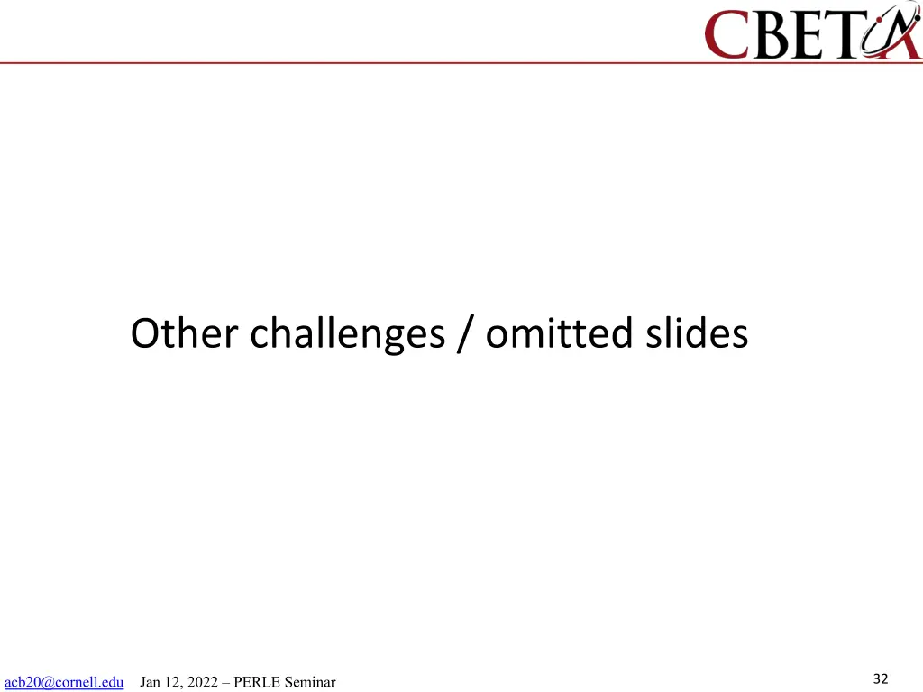 other challenges omitted slides