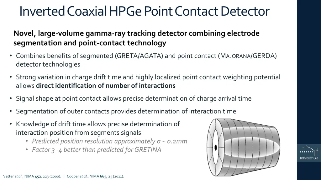 inverted coaxial hpge point contact detector