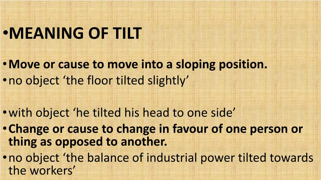 meaning of tilt