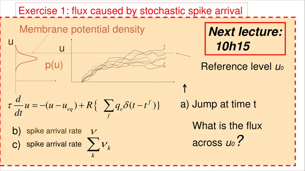 exercise 1 flux caused by stochastic spike arrival