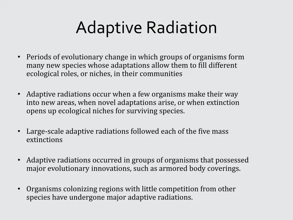 adaptive radiation